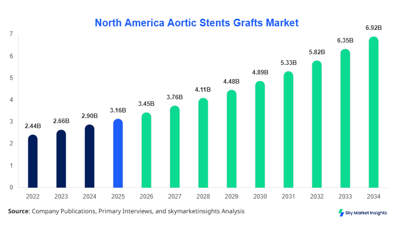 North America Aortic Stents Grafts Market Size Report Forecast By 2034