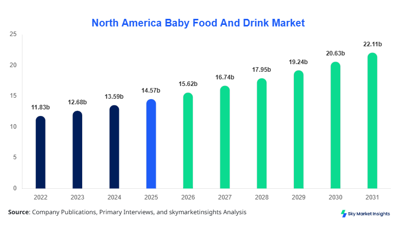 North America Baby Food And Drink Market Size, Share and Growth Report By 2034