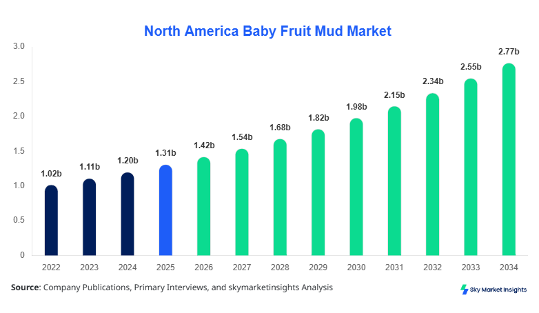 North America Baby Fruit Mud Market Size, Share and Growth Report By 2034